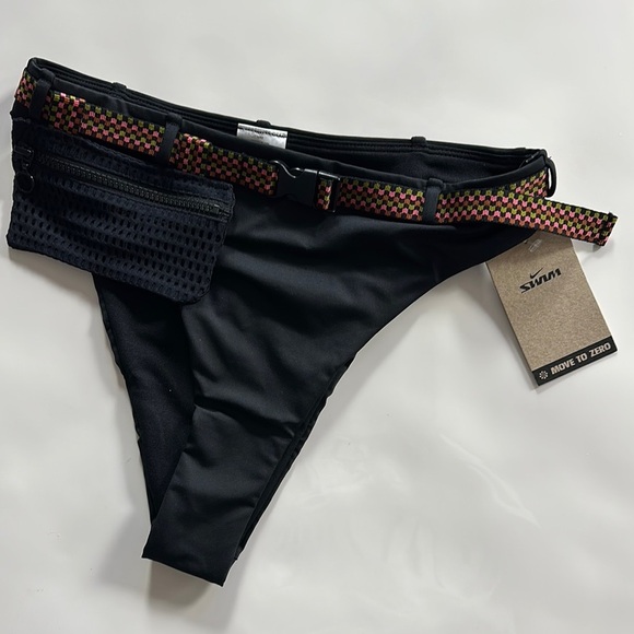 Nike Black Bikini Bottom with Pink and Yellow Belt - Picture 2 of 8